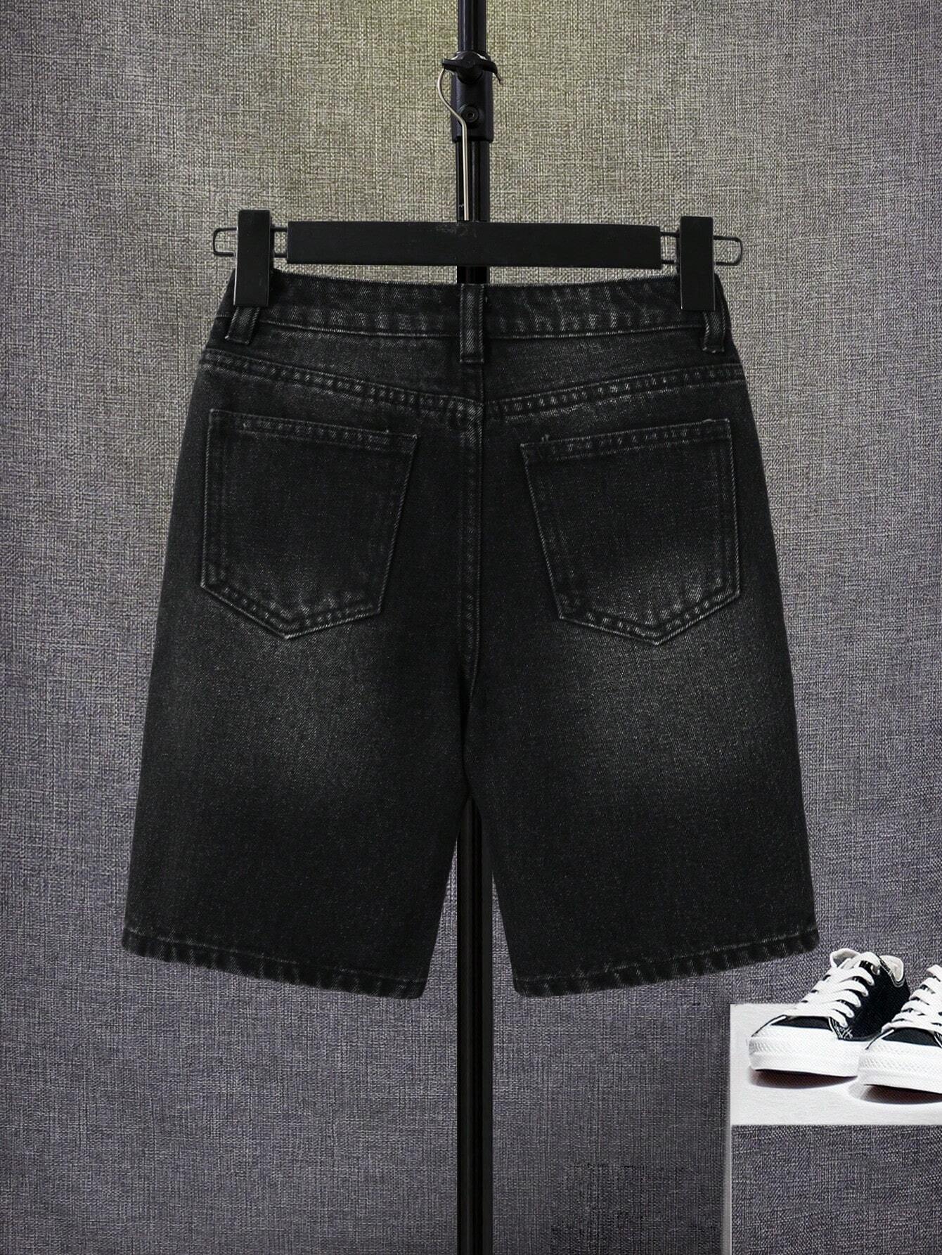 Tween Boys' Distressed Denim Shorts With Washed Details