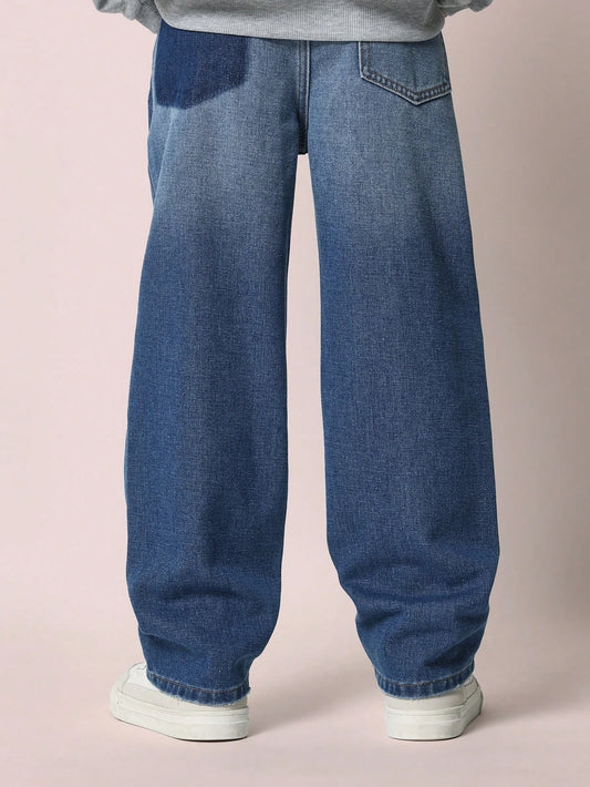 Relaxed Baggy Fit Authentic Wash Distressed Jean