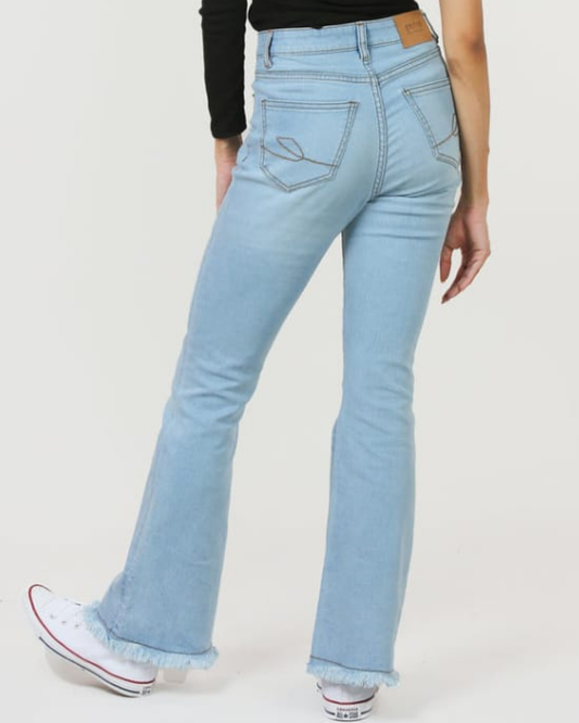 Women's High-Waist Flared Light Blue Denim
